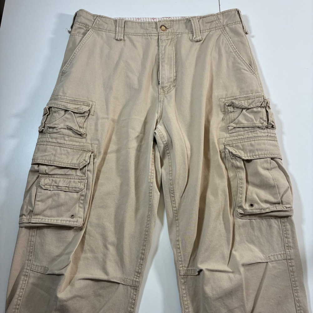Plugg Cargo Pants 35x32 Multi Pocket Relaxed Twill Baggy 90s Y2K (Tag 34x32)